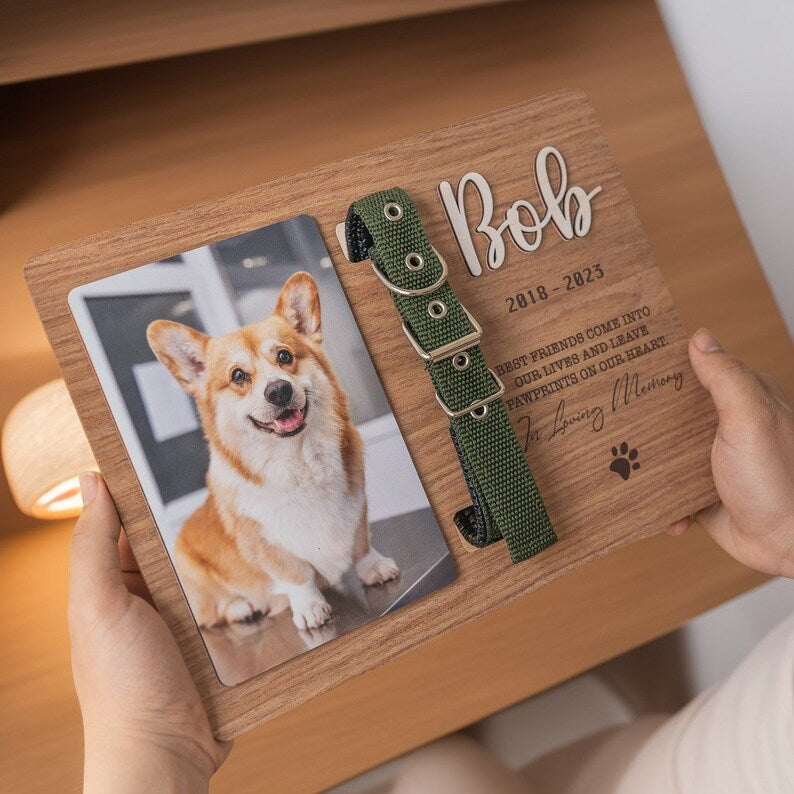 Personalized Pet Photo Frame, Personalized Dog Memorial Gift Frame, Cat Memorial Gifts, Engraved Dog Memorial Keepsake For Gift MP02