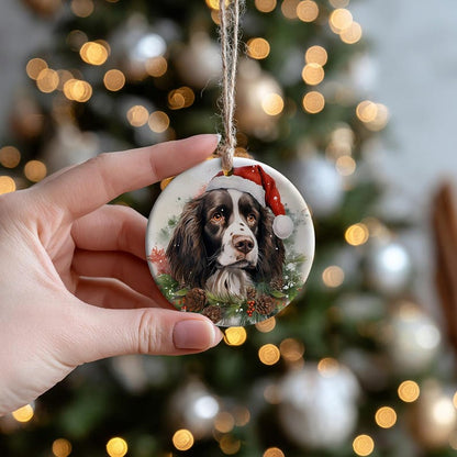 Springer Spaniel Christmas Ornament, Dog Lover Holiday Decor, Pet Memorial Gift, Custom Dog Ornament, Personalized Dog Mom Gift