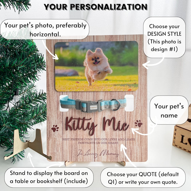 Pet memorial frame, Pet Collar Holder, Pet Sympathy, In Loving Memory, Pet Loss Frame, Cat Memorial Gift, Pet Memorial Gift MP08