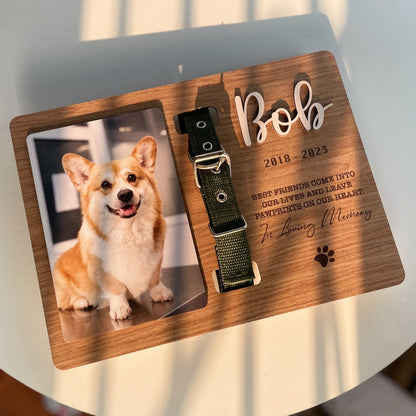 Dog Memorial Frame, Dog Collar Holder, Cat Loss Gift, Custom Plaques, Memorial Plaque, Personalized Gift, Custom Pet Photo MP02