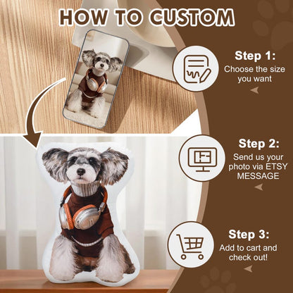 Custom pet pillow，Double Printed Pet Pillow，Personalized Dog/Cat Shaped Throw Pillow，Personalized Pet Shaped Pillow，Pet Memorial, Pet Gift