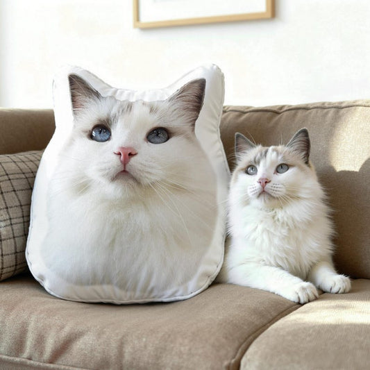 Custom 3D Pet Pillow: Personalized Photo Cat Cushion, Memorial Gift