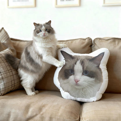 Custom 3D Pet Pillow: Personalized Photo Cat Cushion, Memorial Gift
