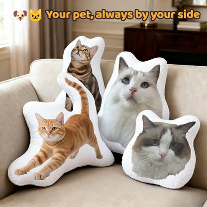 Custom 3D Pet Pillow: Personalized Photo Cat Cushion, Memorial Gift