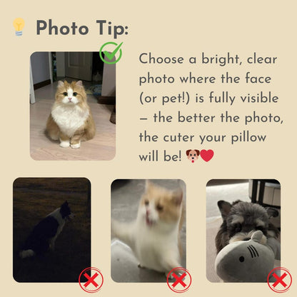Custom 3D Pet Pillow: Personalized Photo Cat Cushion, Memorial Gift