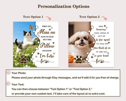 Custom Pet Memorial Pillow, Pet Loss Gift with Photo, Dog Cat Memorial Cushion, Sympathy Gift for Pet Lover, Personalized Pet Remembrance