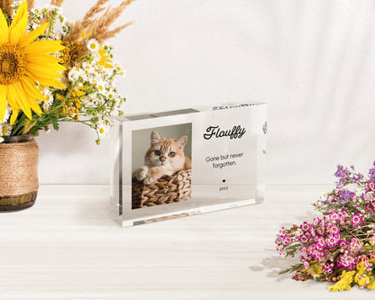Cat Condolence Gift, Photo Block Print, Hardest Goodbye, Cat Keepsake | P01