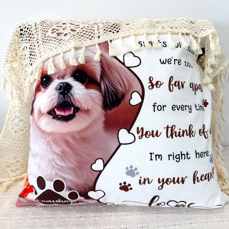 Custom Pet Memorial Pillow, Pet Loss Gift with Photo, Dog Cat Memorial Cushion, Sympathy Gift for Pet Lover, Personalized Pet Remembrance