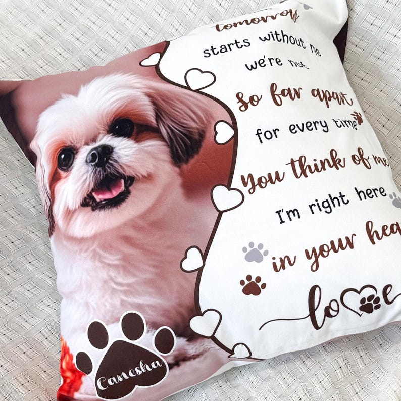 Custom Pet Memorial Pillow, Pet Loss Gift with Photo, Dog Cat Memorial Cushion, Sympathy Gift for Pet Lover, Personalized Pet Remembrance