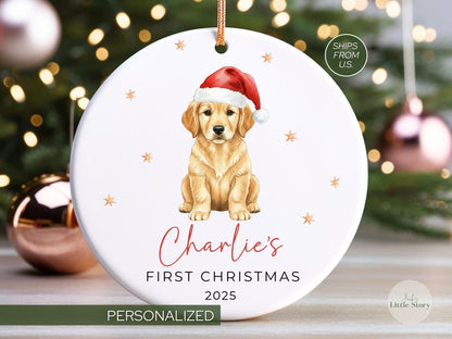 Golden Retriever Puppy First Christmas Ornament Keepsake Personalized New Pet Ornament Pets First Christmas Ornament Golden retriever Mom