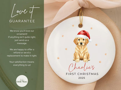 Golden Retriever Puppy First Christmas Ornament Keepsake Personalized New Pet Ornament Pets First Christmas Ornament Golden retriever Mom