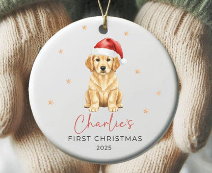 Golden Retriever Puppy First Christmas Ornament Keepsake Personalized New Pet Ornament Pets First Christmas Ornament Golden retriever Mom