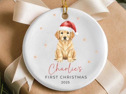 Golden Retriever Puppy First Christmas Ornament Keepsake Personalized New Pet Ornament Pets First Christmas Ornament Golden retriever Mom