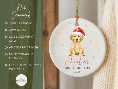 Golden Retriever Puppy First Christmas Ornament Keepsake Personalized New Pet Ornament Pets First Christmas Ornament Golden retriever Mom