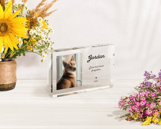 Personalized Dog Memorial Acrylic Photo Block: Pet Loss Sympathy Gift