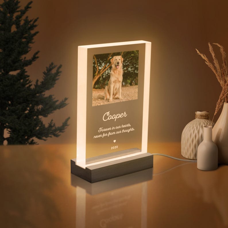 Personalized Dog Memorial Acrylic Photo Block: Pet Loss Sympathy Gift