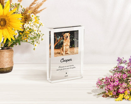 Personalized Dog Memorial Acrylic Photo Block: Pet Loss Sympathy Gift