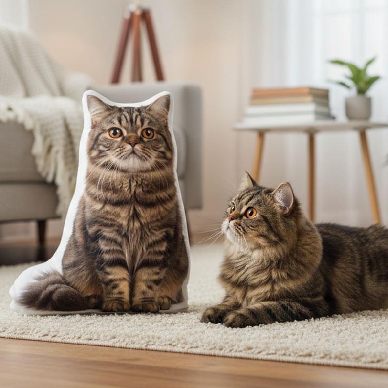 Custom Pet Shape Pillow | Cat Photo Cushion | Personalized Dog Portrait Gift | Unique Keepsake for Dog Lovers | Pet Memorial Pillow