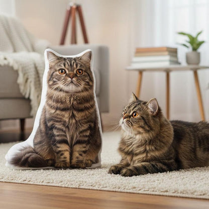 Custom Pet Shape Pillow | Cat Photo Cushion | Personalized Dog Portrait Gift | Unique Keepsake for Dog Lovers | Pet Memorial Pillow