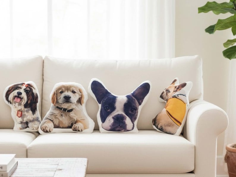 Custom Pet Shape Pillow | Cat Photo Cushion | Personalized Dog Portrait Gift | Unique Keepsake for Dog Lovers | Pet Memorial Pillow