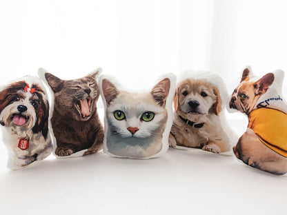 Custom Pet Shape Pillow | Cat Photo Cushion | Personalized Dog Portrait Gift | Unique Keepsake for Dog Lovers | Pet Memorial Pillow