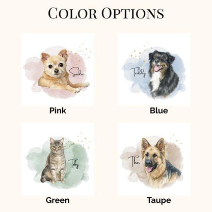 Custom Pet Portrait Ornament Watercolor Dog or Cat Ceramic Ornament Personalized Christmas Gift Personalized Pet Memorial Keepsake Cat Gift