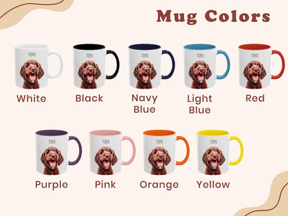Custom Mug From Photo, Christmas Gift For Pet Parents, Dog Lover Gift, Pet Portrait, Pet Painting, Coffee Mug, Dog Dad Gift, Dad, AOM1