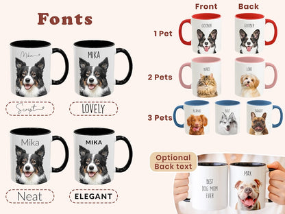 Custom Mug From Photo, Christmas Gift For Pet Parents, Dog Lover Gift, Pet Portrait, Pet Painting, Coffee Mug, Dog Dad Gift, Dad, AOM1