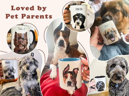Custom Mug From Photo, Christmas Gift For Pet Parents, Dog Lover Gift, Pet Portrait, Pet Painting, Coffee Mug, Dog Dad Gift, Dad, AOM1