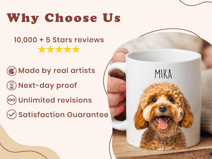 Custom Mug From Photo, Christmas Gift For Pet Parents, Dog Lover Gift, Pet Portrait, Pet Painting, Coffee Mug, Dog Dad Gift, Dad, AOM1