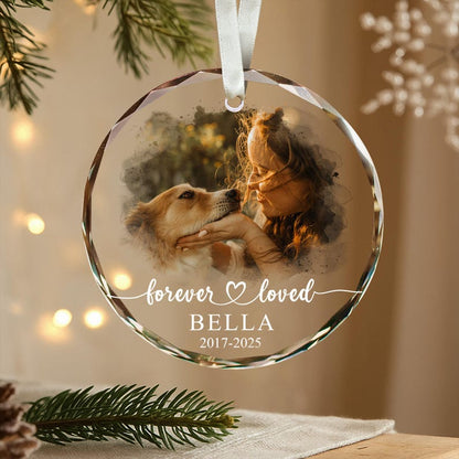 Personalized Pet Memorial Photo Ornament: Dog Sympathy Gift