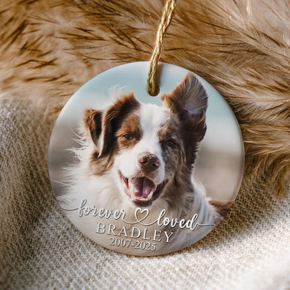 Personalized Pet Memorial Photo Ornament: Dog Sympathy Gift