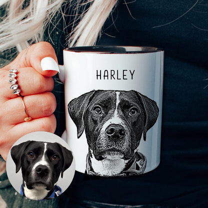 Custom Pet Portrait Coffee Mug: Christmas Gift for Dog Dad & Cat Mom