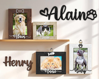 Personalized Pet Picture Frame,Dog Frame,Dog Memorial Gift,Pet Name Photo,Cat Dog Lover,Cat Memorial,Pet Portrait,New Pet Gift,Pet Keepsake