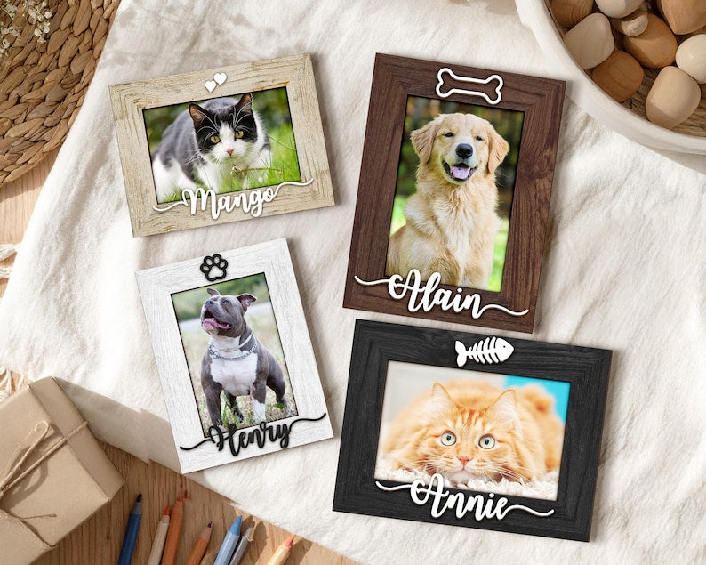 Personalized Pet Picture Frame,Dog Frame,Dog Memorial Gift,Pet Name Photo,Cat Dog Lover,Cat Memorial,Pet Portrait,New Pet Gift,Pet Keepsake