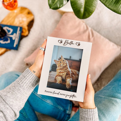 Personalised Pet Memorial Gift Photo Keepsake | Cat Memorial Gift | Dog Picture Frame, Pet Loss Sympathy Frame, Engraved Pet Memorial