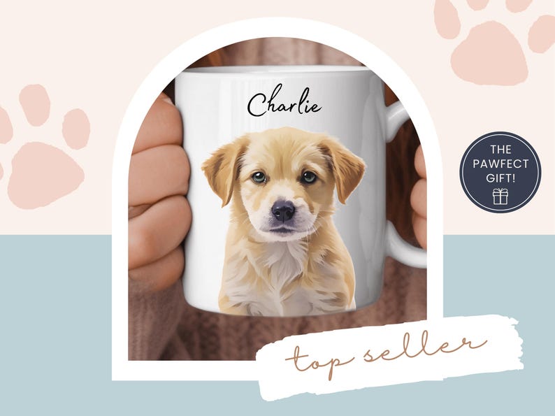 Custom Pet Mug Using Pet Photo + Name Custom Dog Mug Dog Coffee Cup Personalized Pet Mugs Dog Mom Mug Personalized Cat Dad Mug