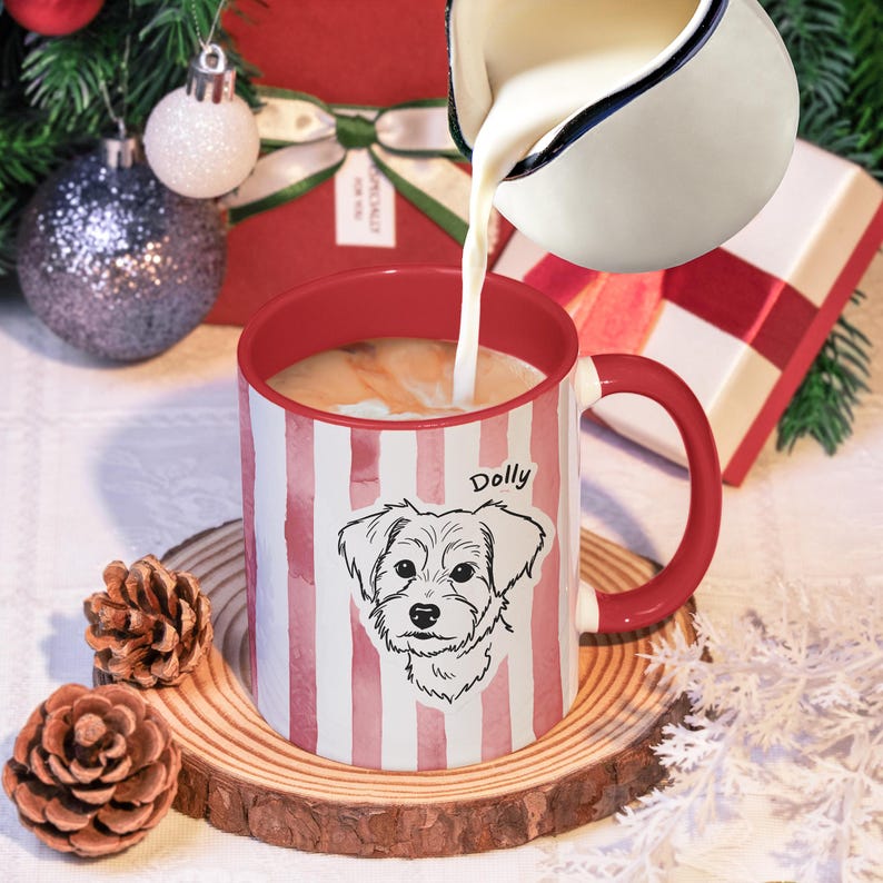 Custom Pet Portrait Mug, Personalized Dog Mug, Custom Cat Mug, Pet Memorial Gift, Dog Mom Gift, Custom Photo Mug