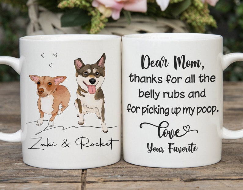Custom Pet Portrait Mug, Personalized Watercolor Dog Cat Coffee Mug, Dog Mom Mug, Pet Lover Gift