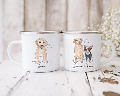 Custom Pet Portrait Mug, Personalized Watercolor Dog Cat Coffee Mug, Dog Mom Mug, Pet Lover Gift