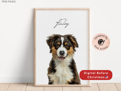 Custom Watercolor Pet Portrait – Personalized Dog & Cat Art