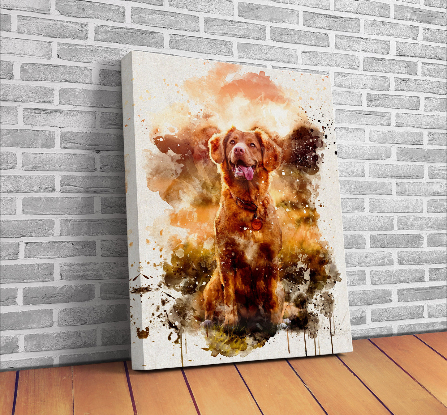Custom Dog Portrait from Photo – Pet Wall Art Poster or Canvas