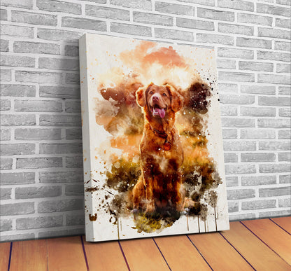 Custom Dog Portrait from Photo – Pet Wall Art Poster or Canvas