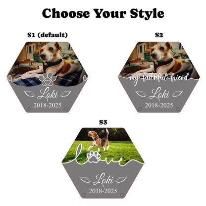Custom Pet Memorial Photo Box – Personalized Fur Keepsake, Dog Loss Gift with Picture, Name & Fur Holder