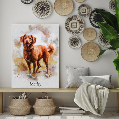 Custom Dog Portrait from Photo – Pet Wall Art Poster or Canvas