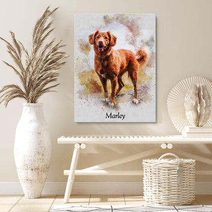 Custom Dog Portrait from Photo – Pet Wall Art Poster or Canvas