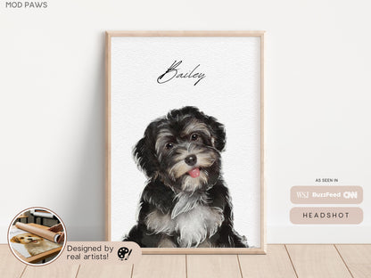 Custom Watercolor Pet Portrait – Personalized Dog & Cat Art