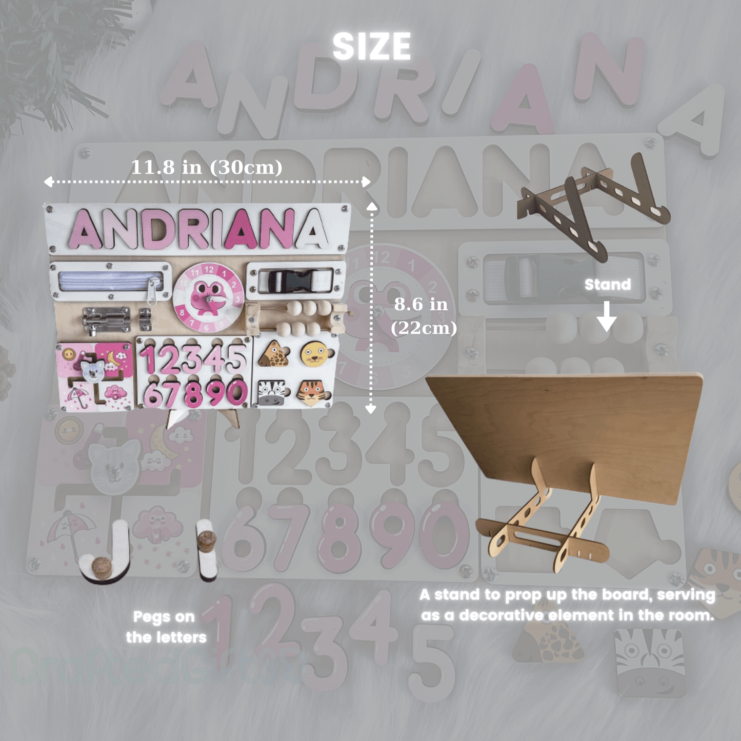 Custom Busy Board for Baby Girl or Boy A11