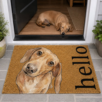 Custom Pet Portrait Funny Doormat Watercolor Art - Personalized Doormat V2
