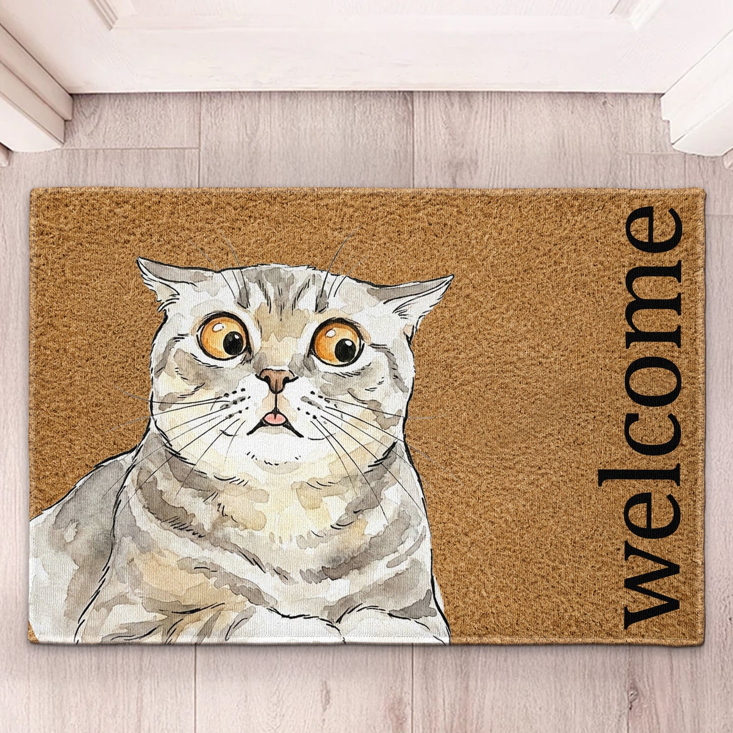 Custom Pet Portrait Funny Doormat Watercolor Art - Personalized Doormat V2